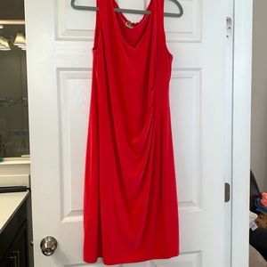 Peach color casual dress worn once, gathers on side … fits beautifully!